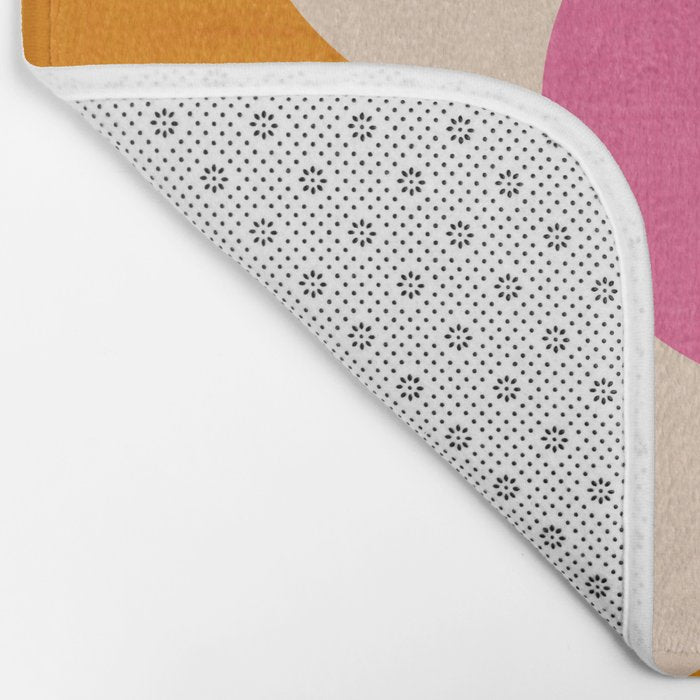 Retro Blossom - orange pink Bath Mat Gallery Image 2