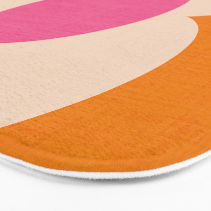 Retro Blossom - orange pink Bath Mat Gallery Image 3