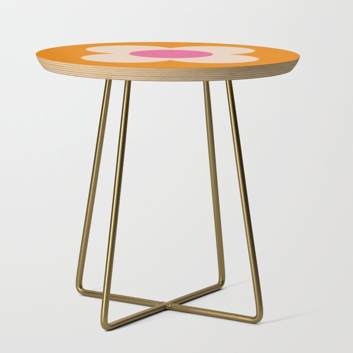 Retro Blossom - orange pink Side Table Gallery Image 1