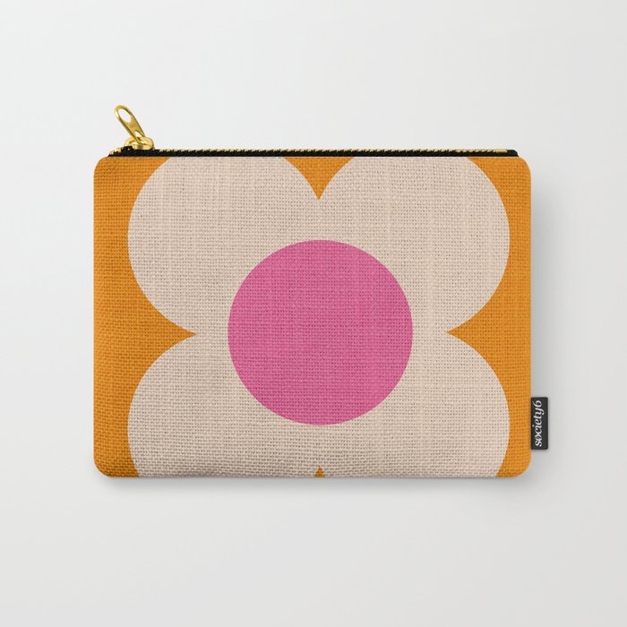 Retro Blossom - orange pink Carry All Pouch Gallery Image 1