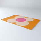Retro Blossom - orange pink Rug Gallery Image 3