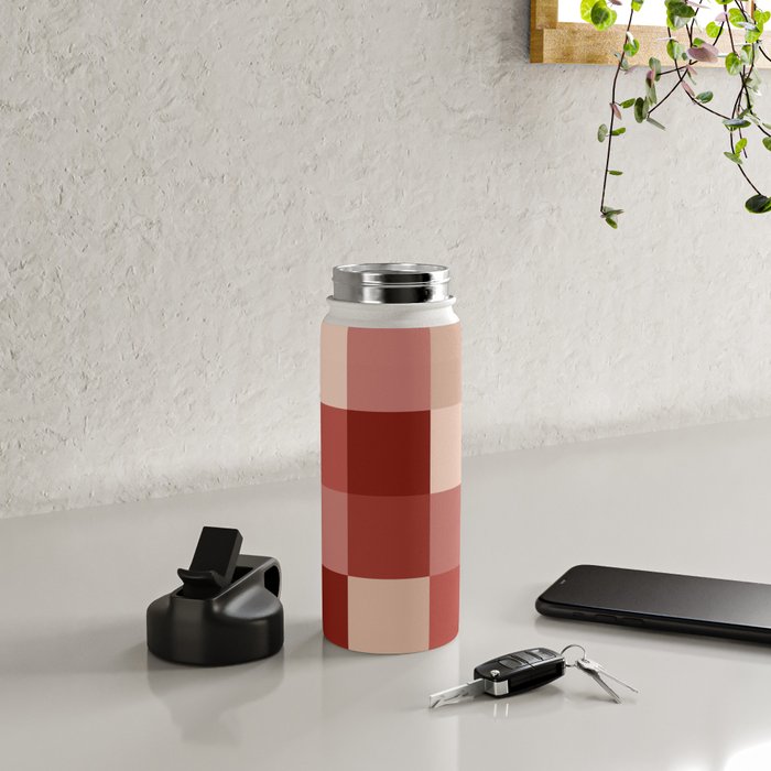 Bold Colorful Checks Pattern - Large X Water Bottle Gallery Image 4
