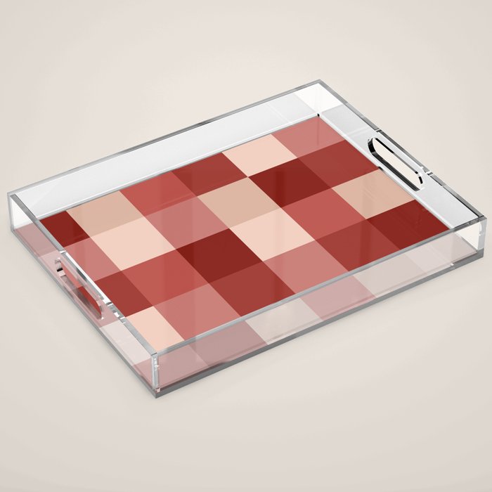 Bold Colorful Checks Pattern - Large X Acrylic Tray Gallery Image 1