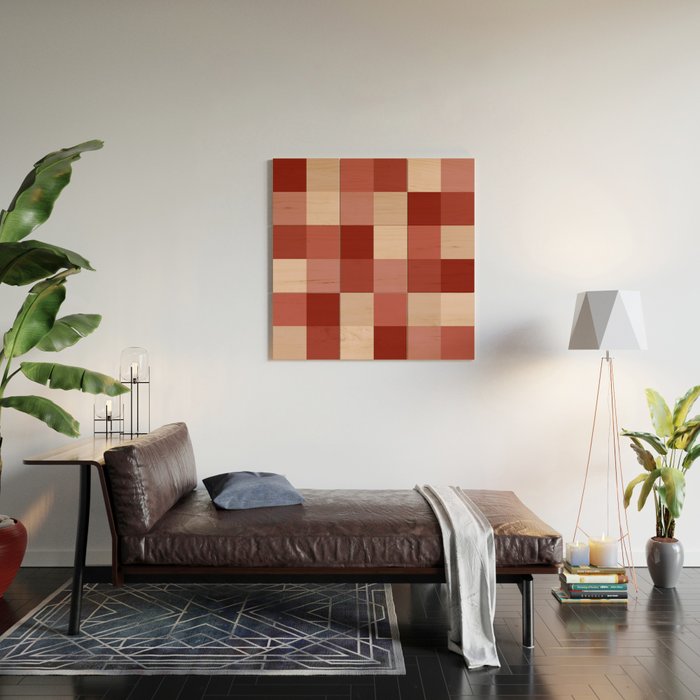 Bold Colorful Checks Pattern - Large X Wood Wall Art Gallery Image 2