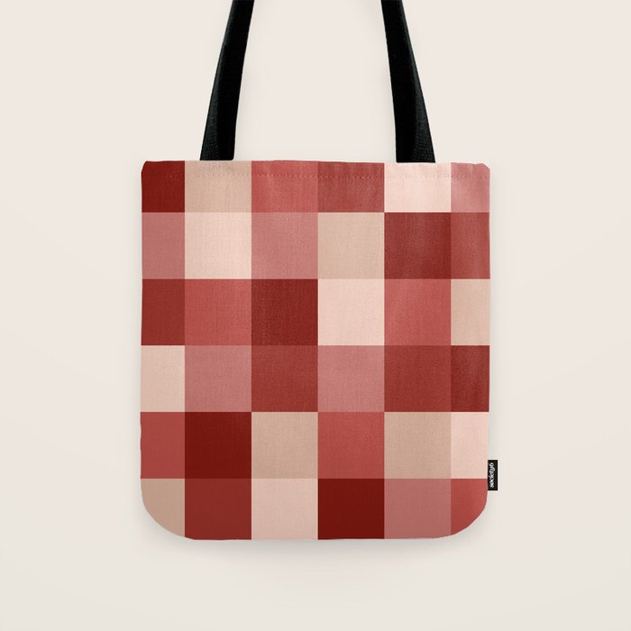 Bold Colorful Checks Pattern - Large X Tote Bag Gallery Image 1