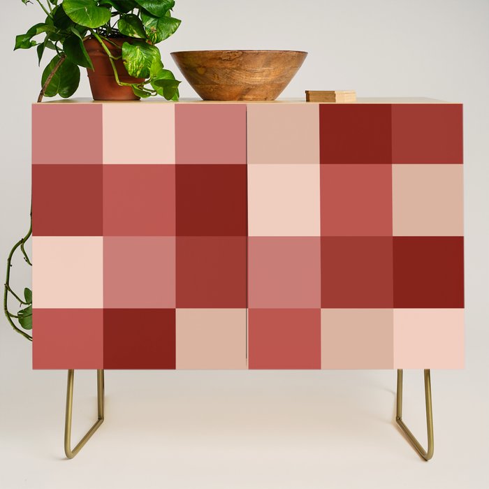 Bold Colorful Checks Pattern - Large X Credenza Gallery Image 1