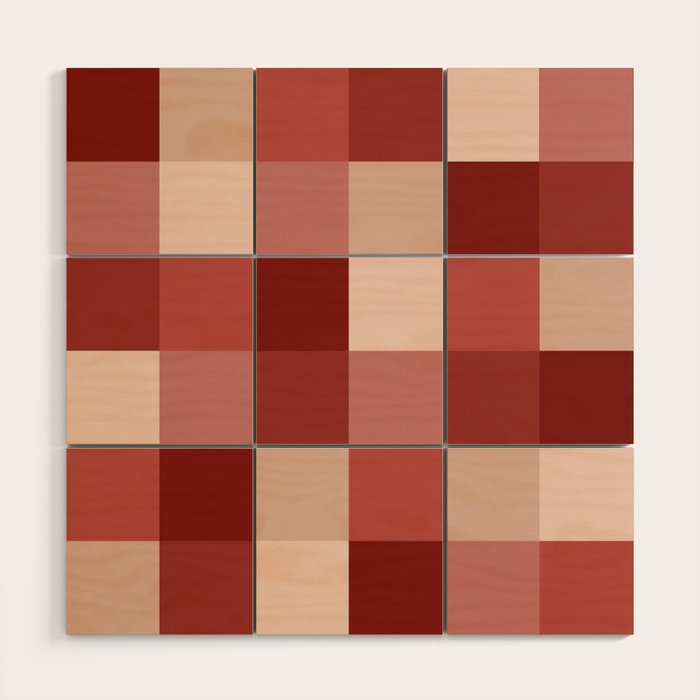 Bold Colorful Checks Pattern - Large X Wood Wall Art Gallery Image 1