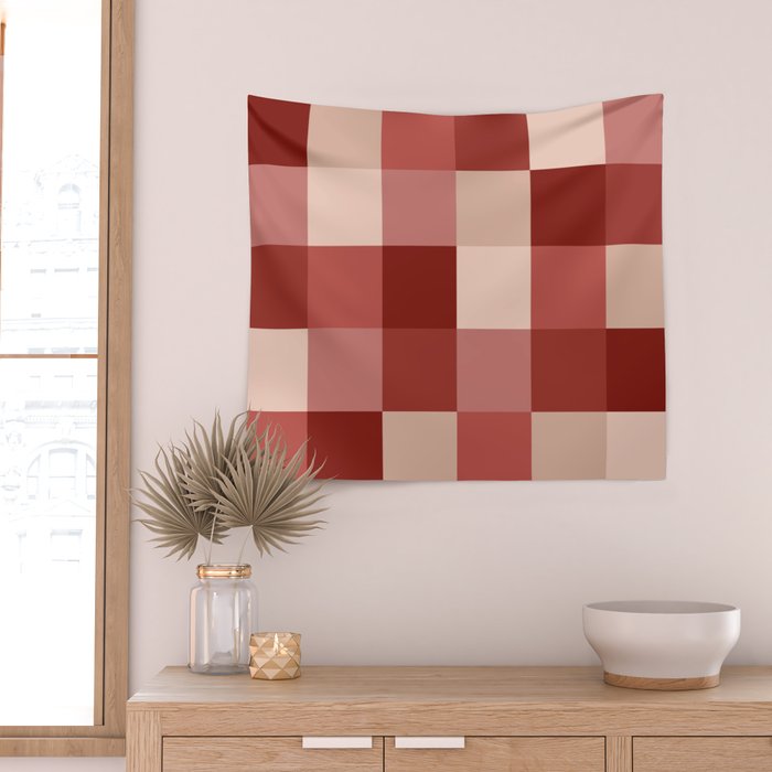 Bold Colorful Checks Pattern - Large X Wall Tapestry Gallery Image 2