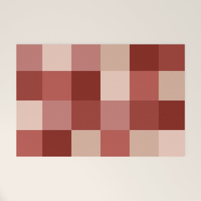Bold Colorful Checks Pattern - Large X Welcome Mat Gallery Image 1
