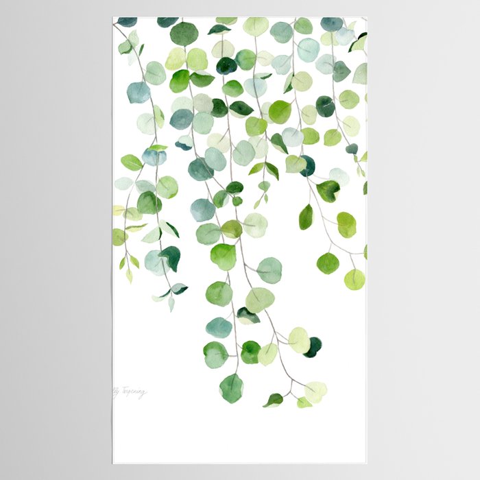 Eucalyptus Watercolor 6 Tablecloth Gallery Image 2