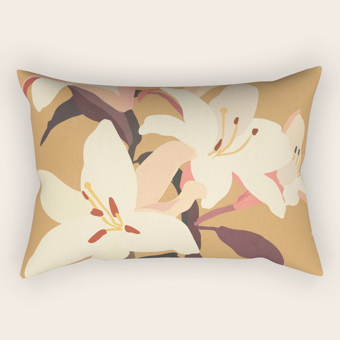 White Lilies Rectangular Pillow Gallery Image 2