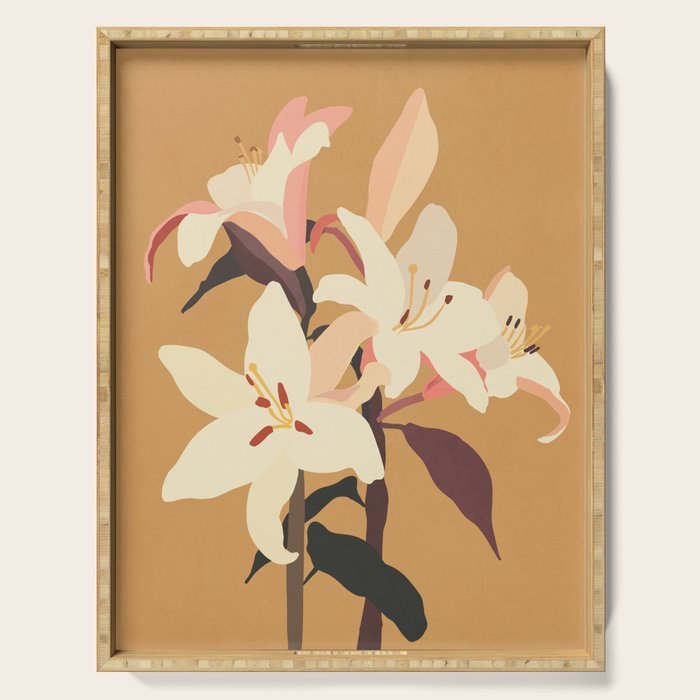 White Lilies Serving Tray Gallery Image 1