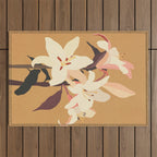 White Lilies Outdoor Rug Gallery Image 1