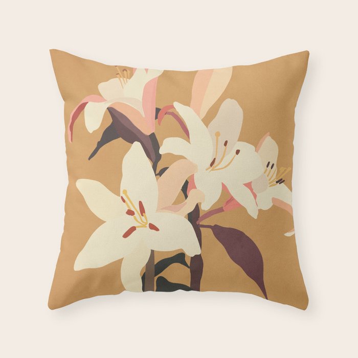 White Lilies Throw Pillow Gallery Image 6