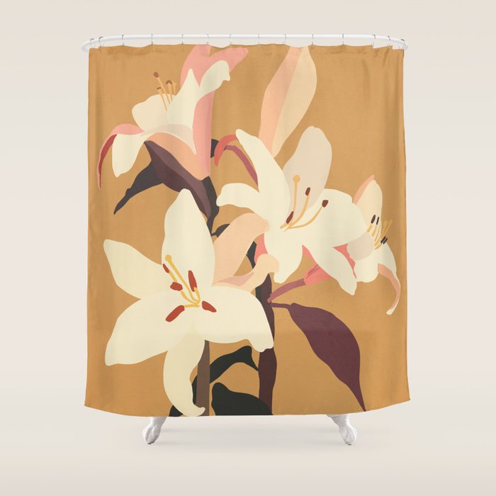 White Lilies Shower Curtain Gallery Image 1