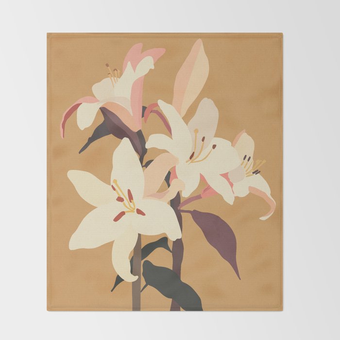 White Lilies Throw Blanket Gallery Image 2