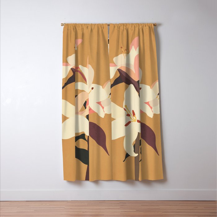 White Lilies Window Curtain Gallery Image 3