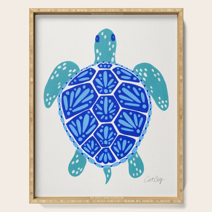 Sea Turtle - Blue Palette Serving Tray Gallery Image 1