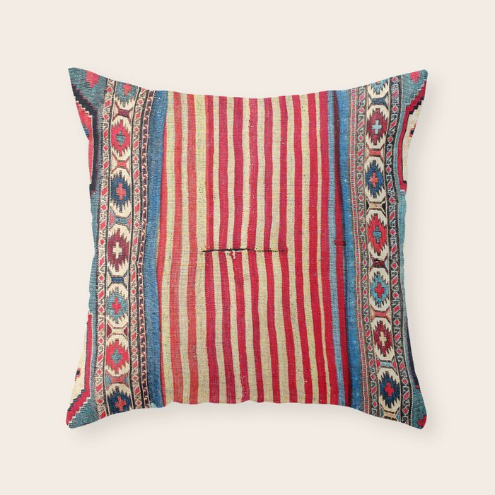 Shahsavan  Antique Azerbaijan Persian Khorjin Print Throw Pillow Gallery Image 1