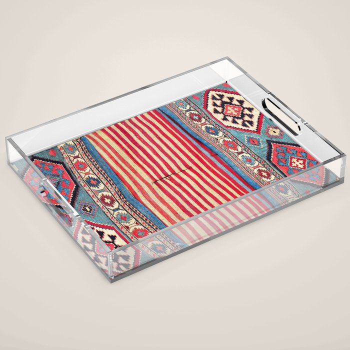 Shahsavan  Antique Azerbaijan Persian Khorjin Print Acrylic Tray Gallery Image 1