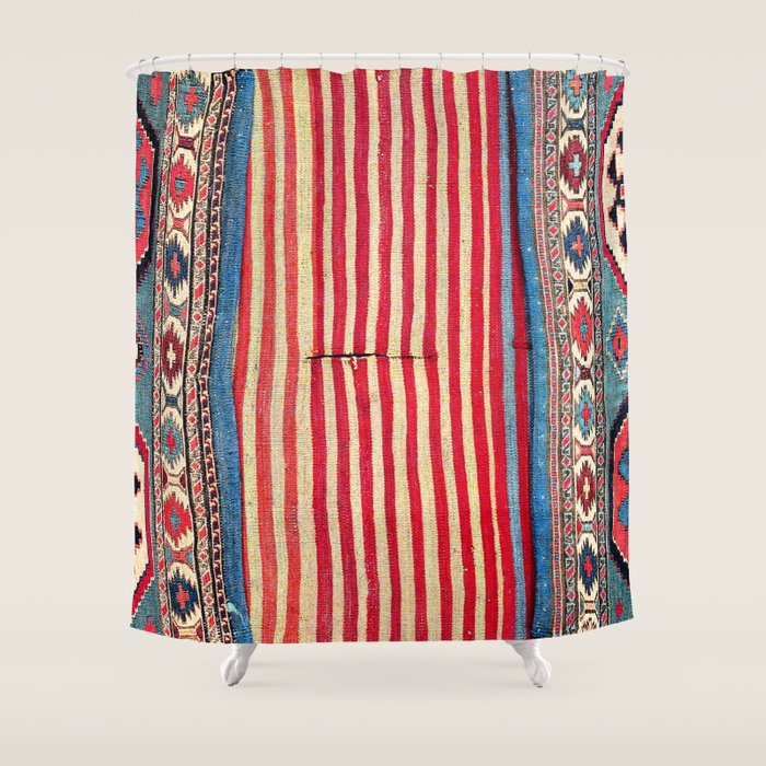 Shahsavan  Antique Azerbaijan Persian Khorjin Print Shower Curtain Gallery Image 1