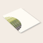 Olive Green Mid Century Modern Minimalist Scandinavian Colorful Stripes Geometric Pattern Round Circ Notebook Gallery Image 2