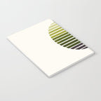 Olive Green Mid Century Modern Minimalist Scandinavian Colorful Stripes Geometric Pattern Round Circ Notebook Gallery Image 3