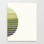 Olive Green Mid Century Modern Minimalist Scandinavian Colorful Stripes Geometric Pattern Round Circ Notebook Gallery Image 4