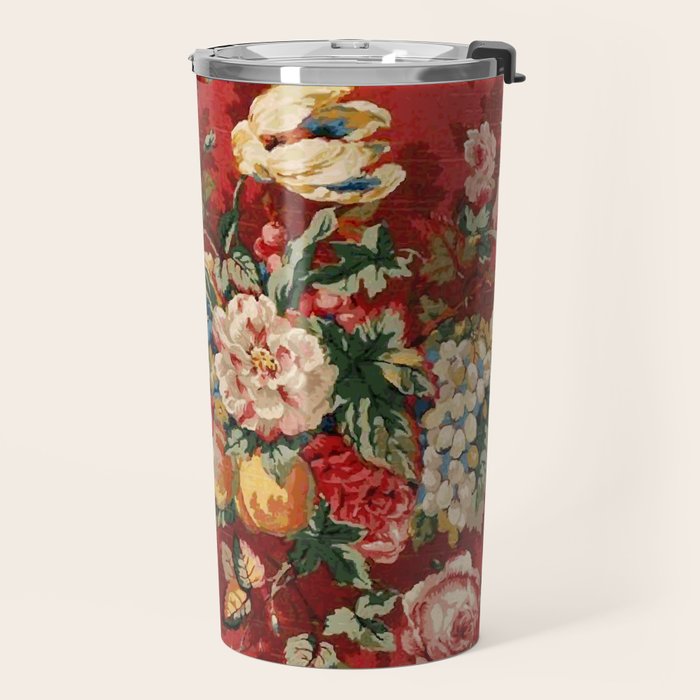 Vintage Floral Upholstery Pattern Digital Art Vector Painting Travel Mug Gallery Image 2