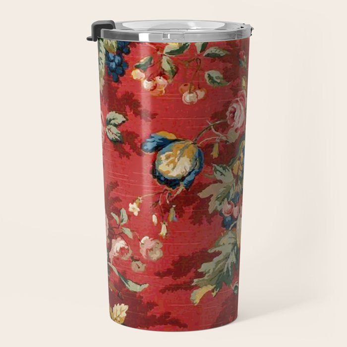Vintage Floral Upholstery Pattern Digital Art Vector Painting Travel Mug Gallery Image 3