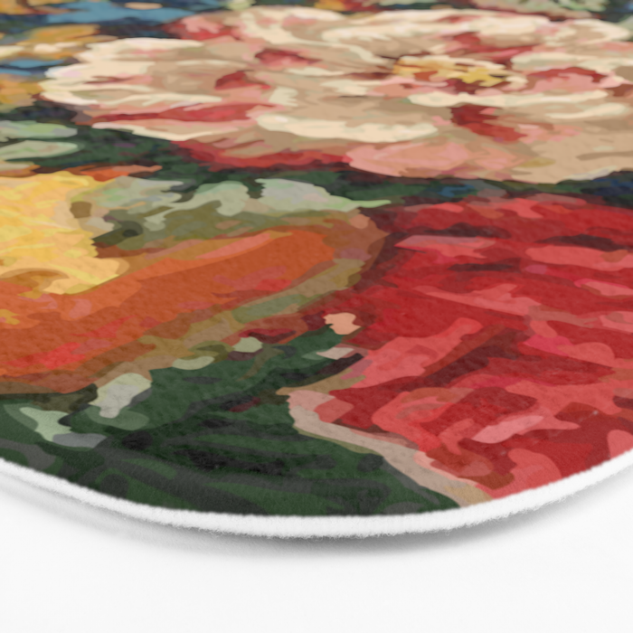 Vintage Floral Upholstery Pattern Digital Art Vector Painting Bath Mat Gallery Image 3