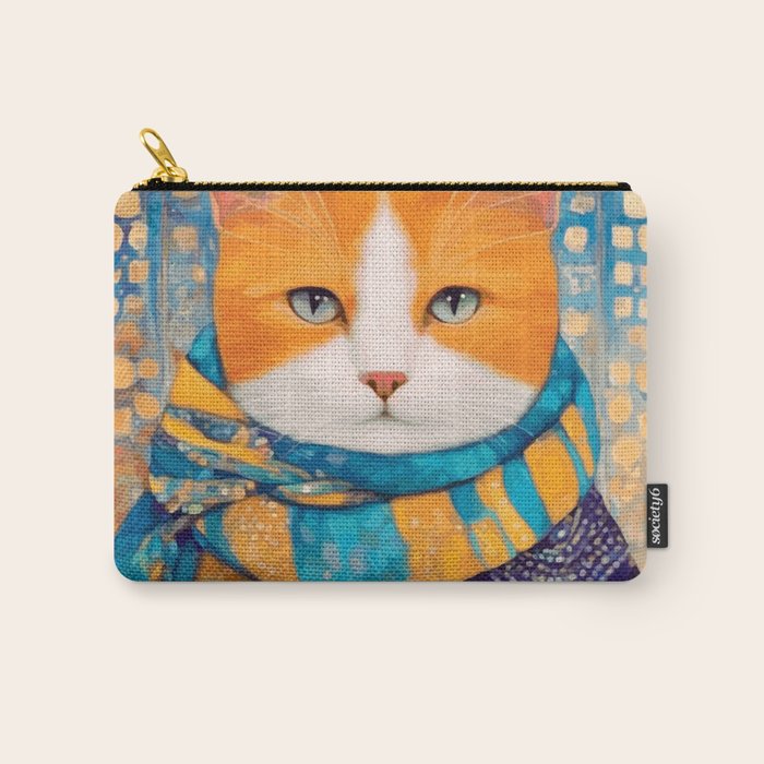 Klimt Cat with Green Eyes in the City Carry All Pouch Gallery Image 1