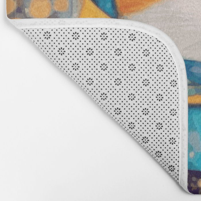 Klimt Cat with Green Eyes in the City Bath Mat Gallery Image 2