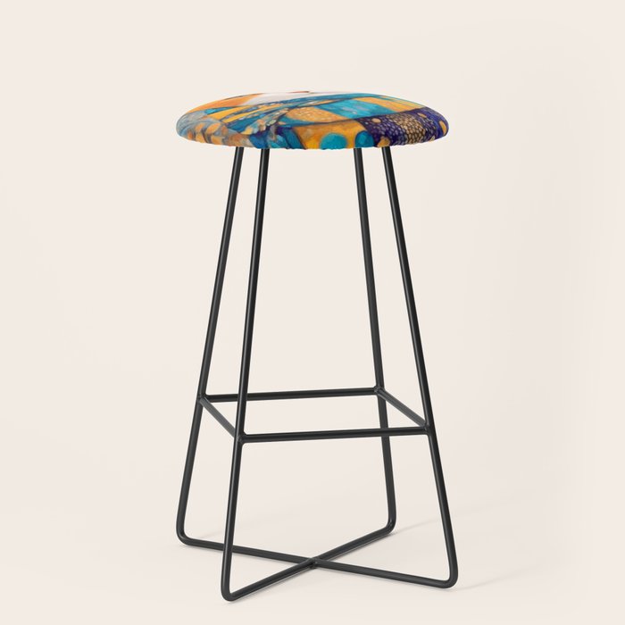 Klimt Cat with Green Eyes in the City Stool Gallery Image 1