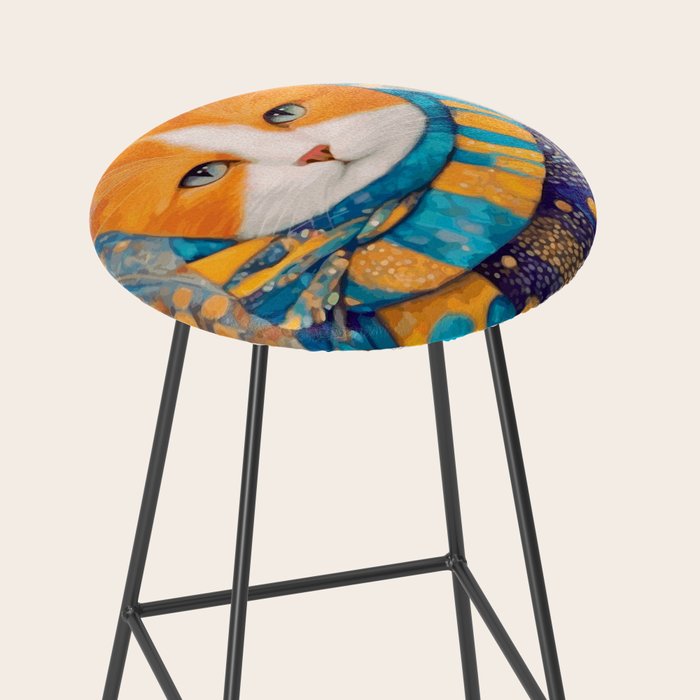Klimt Cat with Green Eyes in the City Stool Gallery Image 2