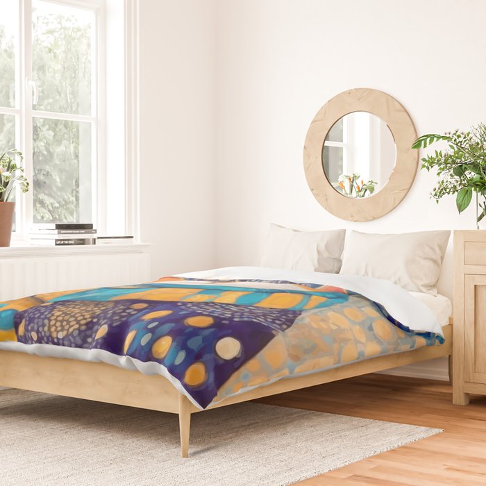 Klimt Cat with Green Eyes in the City Duvet Cover Gallery Image 2