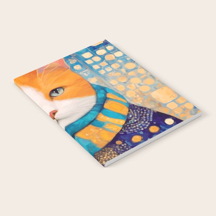 Klimt Cat with Green Eyes in the City Notebook Gallery Image 2