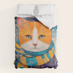Klimt Cat with Green Eyes in the City Duvet Cover Gallery Image 6