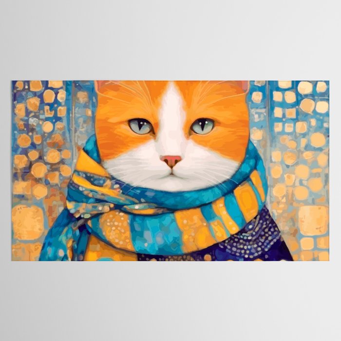 Klimt Cat with Green Eyes in the City Tablecloth Gallery Image 2