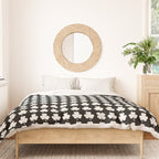 Clovers II Black and White Botanical Pattern Duvet Cover Gallery Image 3