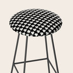 Clovers II Black and White Botanical Pattern Stool Gallery Image 2
