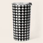 Clovers II Black and White Botanical Pattern Travel Mug Gallery Image 2