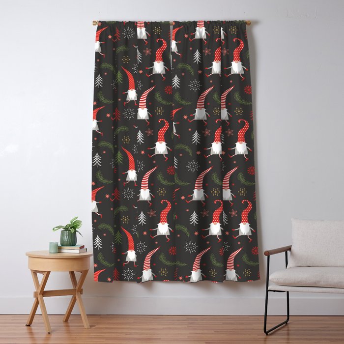 Cute Christmas Elves Window Curtain Gallery Image 5