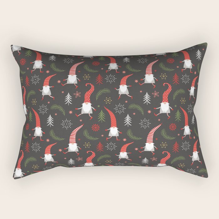 Cute Christmas Elves Rectangular Pillow Gallery Image 1