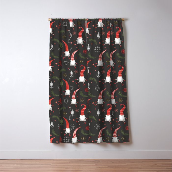 Cute Christmas Elves Window Curtain Gallery Image 3
