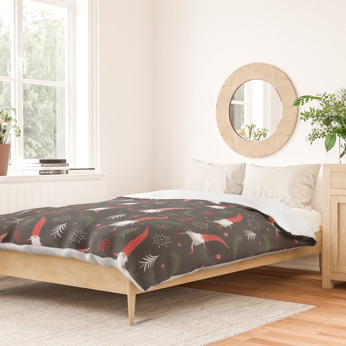 Cute Christmas Elves Duvet Cover Gallery Image 2