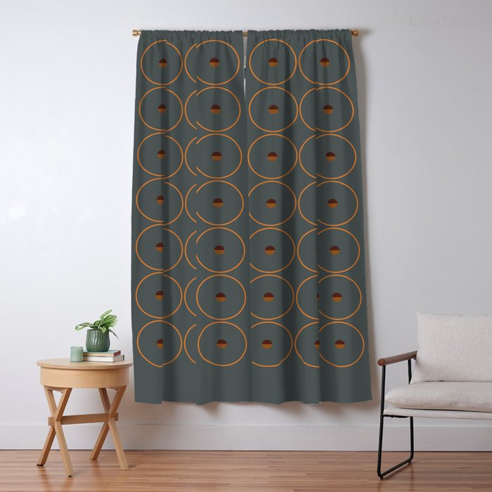 catch II anthracite and ocher Window Curtain Gallery Image 1
