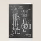 Fire Hydrant Patent - Fireman Fire House Art - Black Chalkboard Stationery Card Gallery Image 2