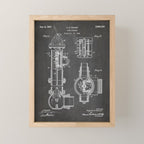 Fire Hydrant Patent - Fireman Fire House Art - Black Chalkboard Mini Art Print Gallery Image 1