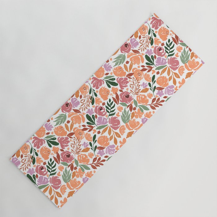 Simple colorful floral CWP Yoga Mat Gallery Image 1